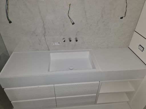 ארונות אמבטיה קוריאן משולב משטח וכיור