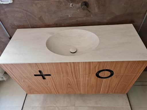 ארונות אמבטיה קוריאן משולב משטח וכיור