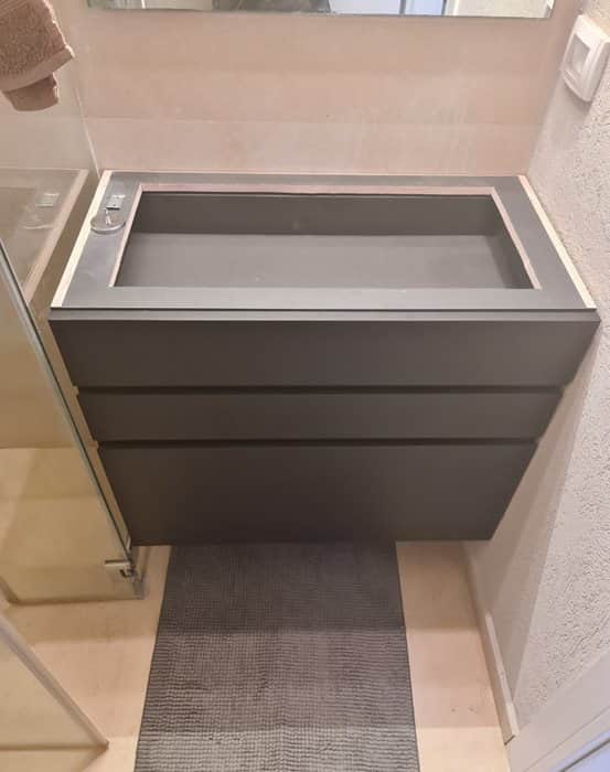 ארונות אמבטיה קוריאן משולב משטח וכיור